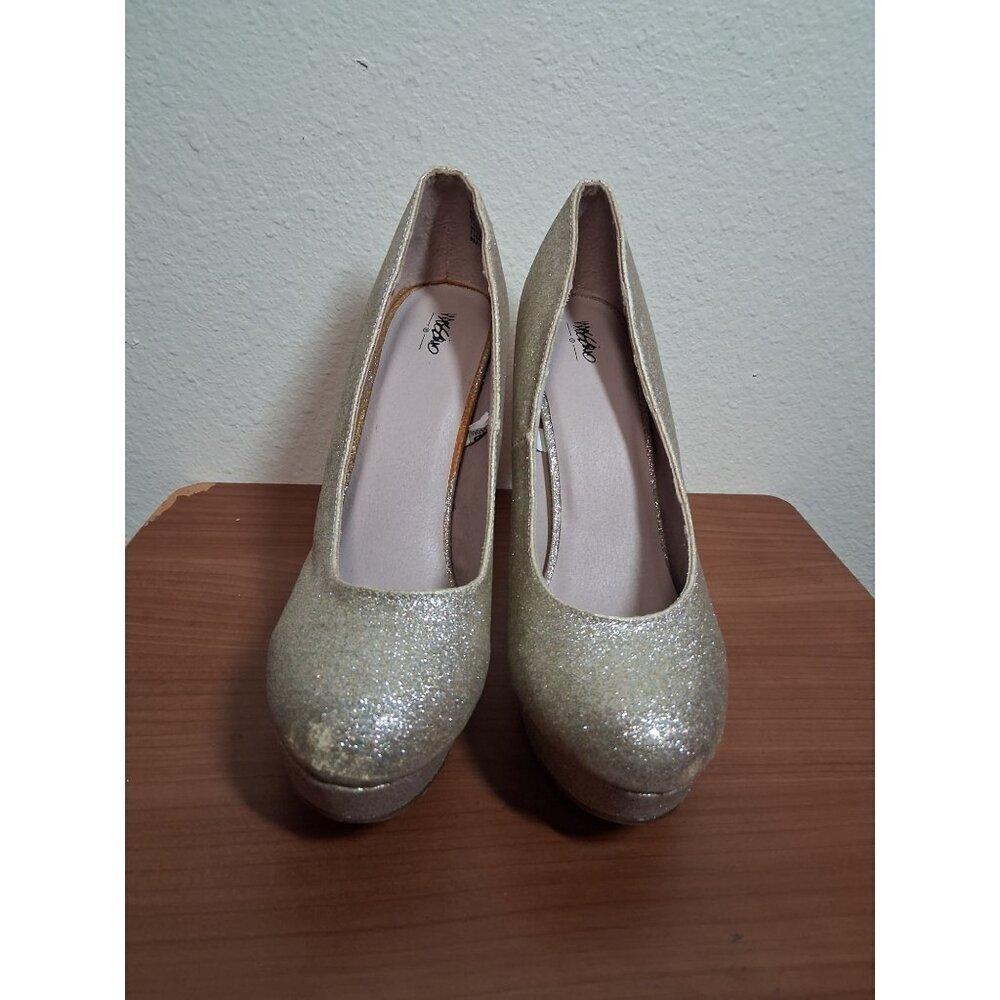 Mossimo 5" High Heels Pumps Sparkle Glitter Wedding Formal Prom Club Sz 7.5 AK12